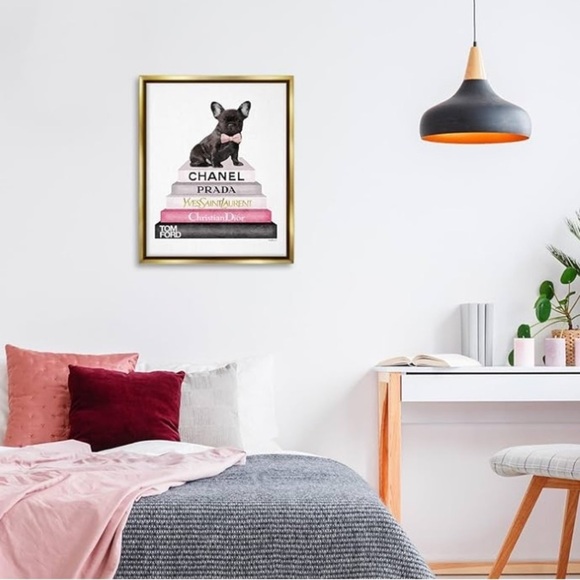 stupell Other - Stupell Industries French Bulldog Pet Fashion Apparel Bookstack Amanda Greenwood